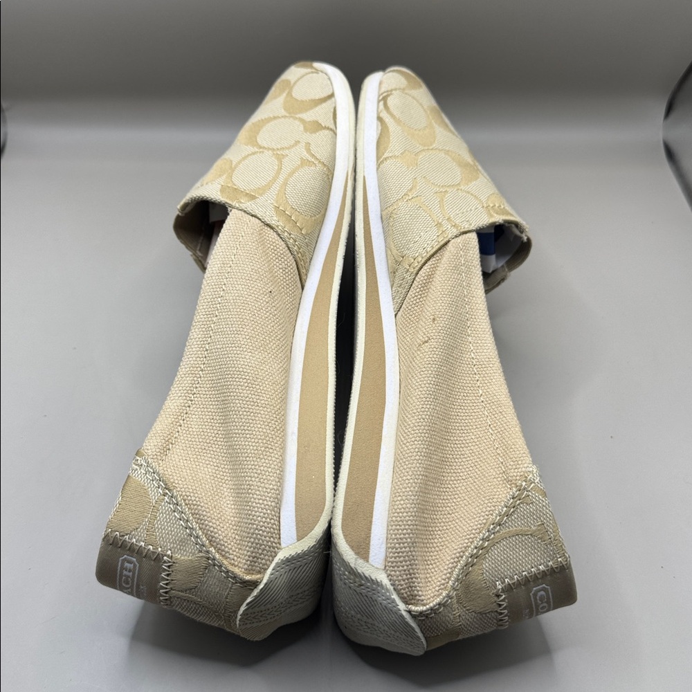 Coach Neutral Signature Canvas Slip-On Loafers - Picture 6 of 9